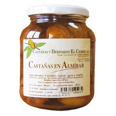 Castañas en almíbar